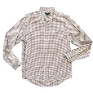 RALPH LAUREN Check Plaid Lightweight Long Sleeve Button Down Relaxed Shirt SZ M